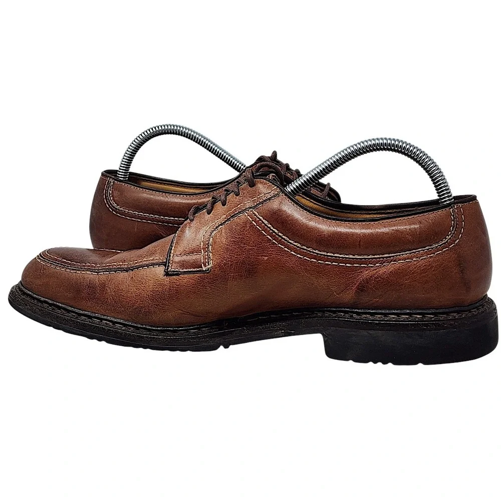 Allen Edmonds Wilbert 10 D Mens Brown Leather Split Toe Derby Shoes 1951 3502